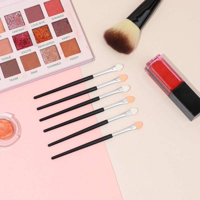 Jeffdad 20Pcs Long Eyeshadow Applicators Sponge Eyeshadow Brush Sets, Reusable