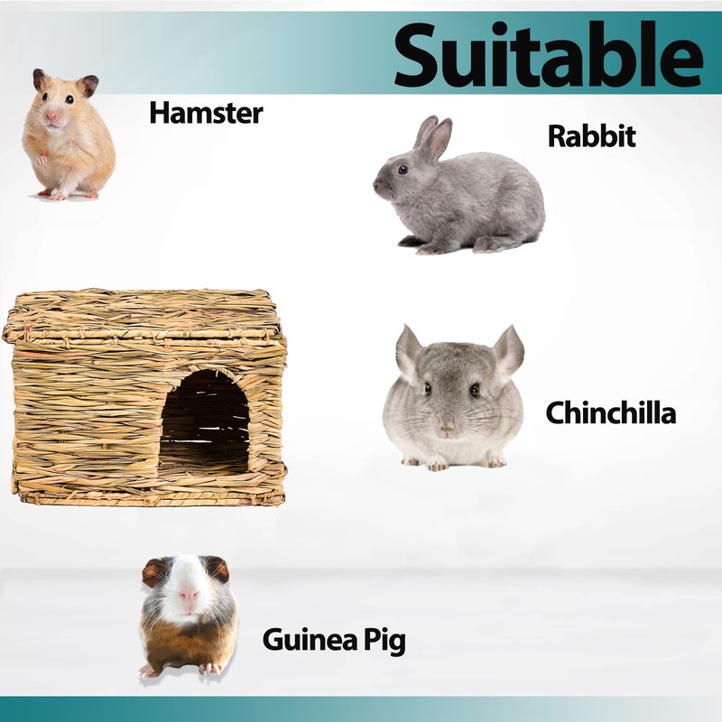 HERCOCCI Extra Large Grass House for Rabbit, Foldable & Comfortable