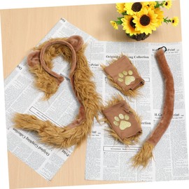 Toyvian 1 Set Hair Hoop Lion Paws Furry Costume Lion Tail Brown Animals Lion Costume Adult Lions Hat