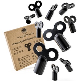 10x WEIDEBACH® Radiator Key Black, for All radiators Radiator Bleeding Key, Robust & Stable, Reduces Noise, Radiator Vent Key