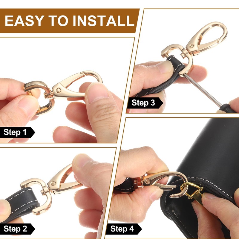 sourcing map 2Pcs Detachable Snap Hook Swivel Clasp 1 1/2"