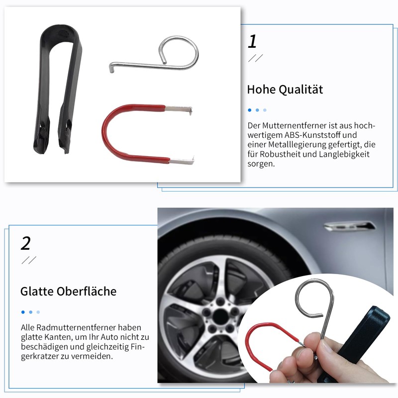 XIANGLONGY 6-Piece Set Wheel Bolt Caps Puller, Wheel Nut Caps