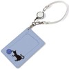 [Pretimo] Pass Case, 1 Pocket, Reel Included, Yarn, Cat, Blue,