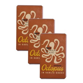 Spanish Octopus Canned in Garlic Sauce | Wild Caught, B Vitamins, Omega-3 | Tinned Seafood by Ati Manel | 3 x 110g Can