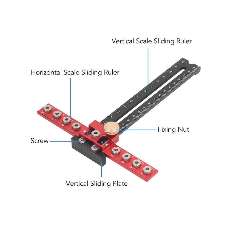 Cabinet Hardware Jig, Adjustable Drill Guide Template Tool Made of