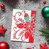 2 Pack Christmas Dies for Card Making Merry Christmas Flowers