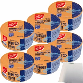 Gut&Günstig Tuna Pieces with Vegetables in Dressing Pack of 6 (6 x 185 g Tin) + usy Block