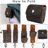 Waxed Canvas Foraging Pouch for Hiking, Collapsible Leather Belt Pouch