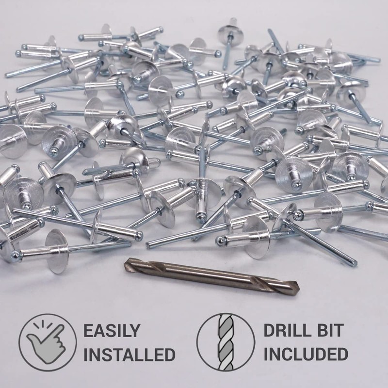 SKIR'CO (Pack of 30) Large Flange Aluminium Blind Rivets 4.8