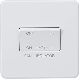 Knightsbridge SF1100MW Screwless 10A 3 Pole Fan Isolator Switch-Matt White, 230 V