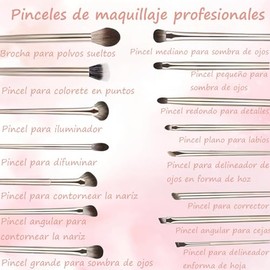 Lumbor37 Brochas para Maquillaje, Juego de Brochas de Maquillaje Profesional Vegano, Brochas de Maquillaje 15 Piezas Set de Brochas para Maquillaje Pr