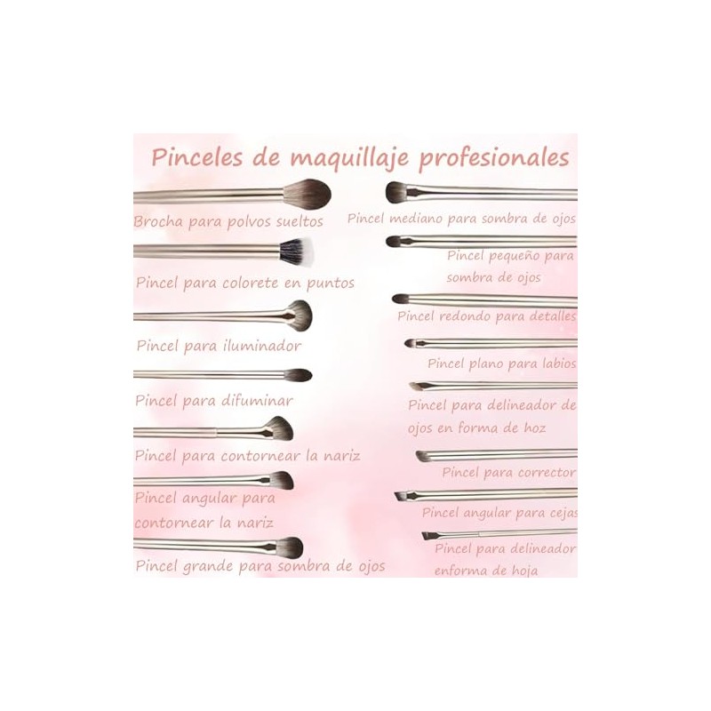 Lumbor37 Brochas para Maquillaje, Juego de Brochas de Maquillaje Profesional