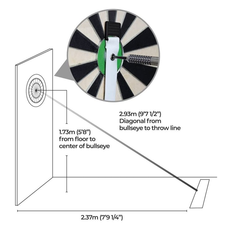 Mission Darts BX076 Retractable Dartboard Measure and Oche Guide for