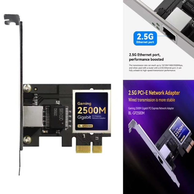 Snblzhef 2.5G PCI-E toRJ45 Wired Network Card 2500Mbps 2.5Gbps Ethernet