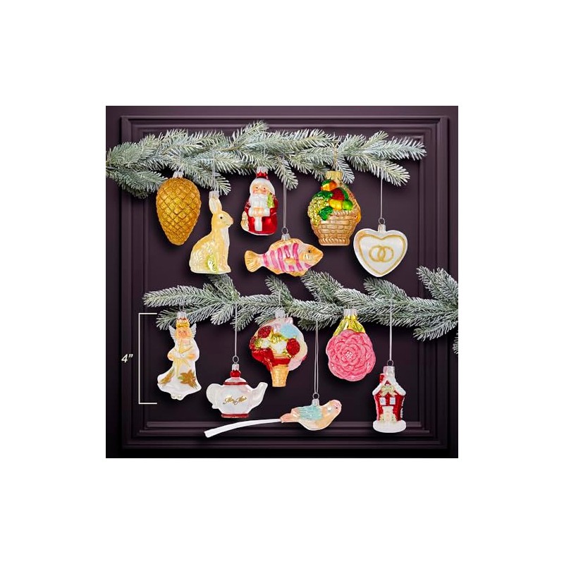 Kurt Adler Noble Gems Wedding Ornament (Set of 12), 2.75"-4"