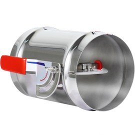 TOP-VIGOR 6 Inch HVAC Duct Manual Volume Backdraft Damper, Full Stainless Steel Airflow Control for Range Hoods, Fans, Pellet Stove Pipes, Dryer Vents, Adjustable Volume Damper with Sleeve (1 Pc)