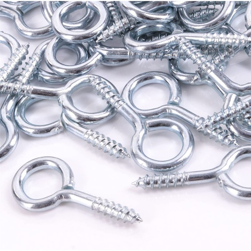 Large Screw in Eye Bolt Hooks 75mm Zinc Plated Eye