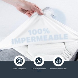 ESQUIMAL Protector de Colchón 100% Impermeable, Cubre Colchones Hipoelergénico, Suave, Transpirable, Fresco y Silencioso (Queen Size)