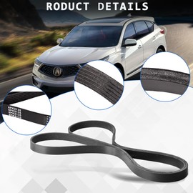 38920-RCA-A03 Serpentine Drive Belt Compatible for Honda Accord Odyssey Ridgeline Pilot Compatible for Acura MDX RDX RL TL TSX ZDX