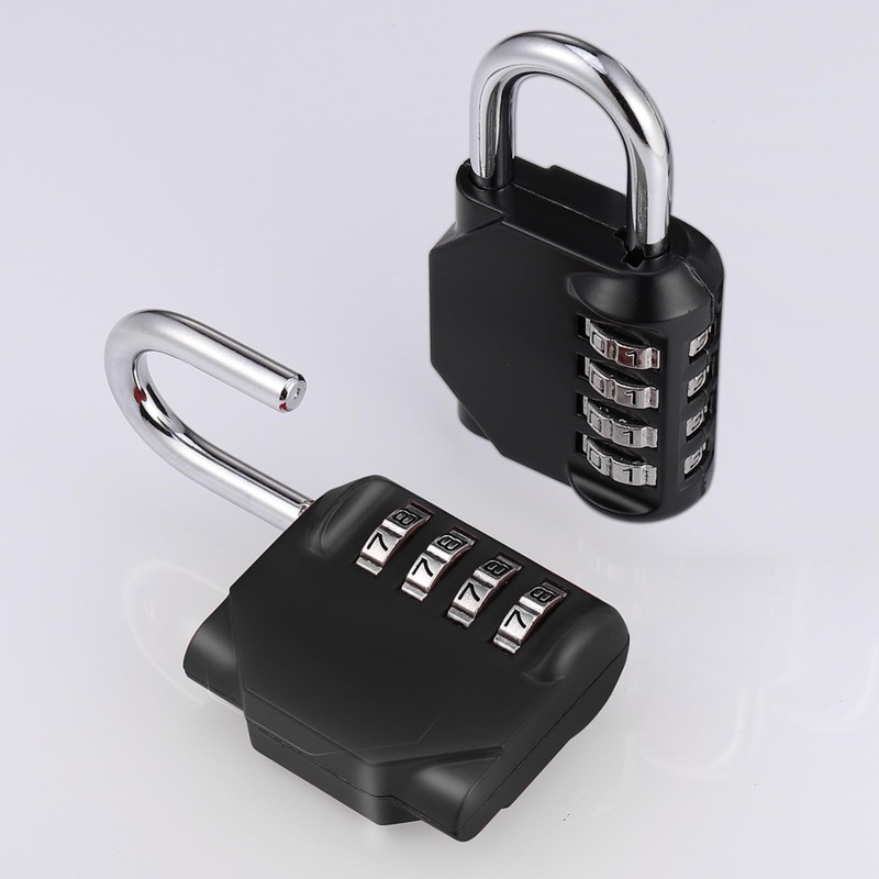 2 Pcs Combination Padlock, Heavy Duty Metal Padlock for Gym