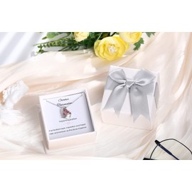 Qings Love Heart Birthday Stone Necklaces - 925 Sterling Silver Love Angel Wings Pendant Necklaces Birthday Jewellery Gifts for Women Girls (Chain Length 15 inches + 1.2 inches + 1.2 inches + 1.2