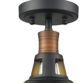 CLAXY Industrial Farmhouse Ceiling Light 1-Light Barn Ceiling Light Fixture Flush Mount for Bedroom Hallway Porch