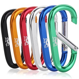 Mr. Pen- Carabiner, 6 pcs, 3 inch Aluminum D Ring Carabiner Clip, Key Chain Clip, Backpack Clips, Carabiner Clip, Key Hook for Pants, Hook Clips, Clip on Keychain, Hooks for Keys, Carabiners