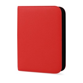 Zettokete Trading Card Binder 4 Pocket,Card Collection Binder with 160 Side Loading Pockets,TCG Card Album Folder Fit for MTG,Yugioh & Baseball Football Basketball Sports Cards,Red