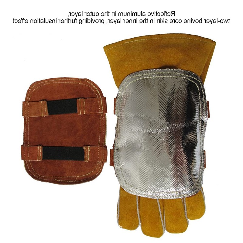 Welding Hand Pad, HighTemperature Resistant Hand Heat Shield Cowhide Leather