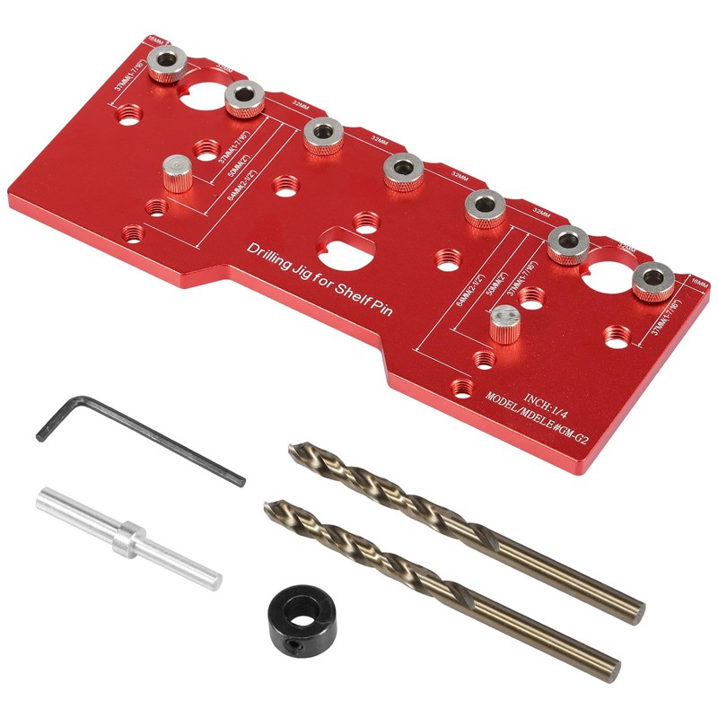 Abizarch Shelf Pin Jig 1/4 Inch Aluminum Alloy Shelf Pin