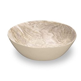 Tarhong DN22910977 Wood Grain Server Bowl, 12.2 inches (31 cm), Dessert Wood, Large, Serving Bowl, Deep Plate, Dishware, Crack-Resistant, Plastic, Dishwasher Safe, Stylish, Cute, Lightweight, Outdoor,