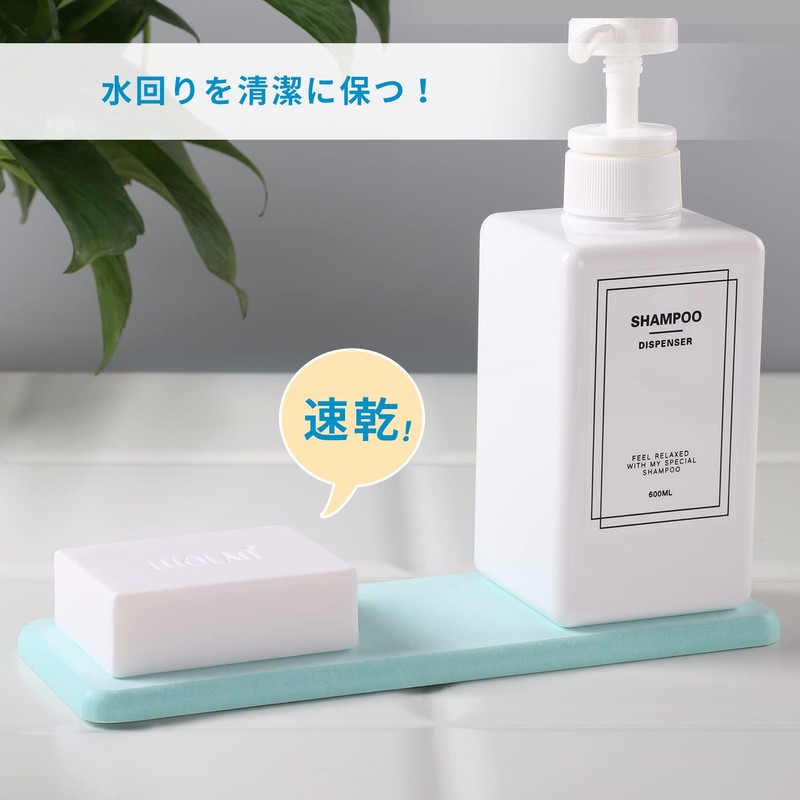 Diatomaceous Earth Tray Soap Rest IRETION Water Absorption, Quick Drying,