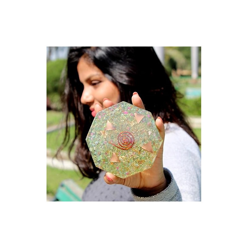 PRAJET CRYSTALS Prajet Energized Orgonite Healing Crystals Hexagonal Vastu Plate