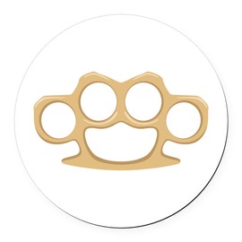 CafePress Brass Knuckles 5.5" Round Car Magnet Magnetic Bumper Display