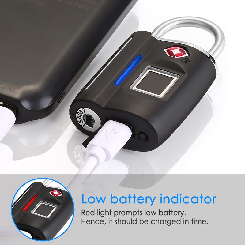 Fingerprint Lock, TSA Approved Smart Digital Locker Lock for Gym,