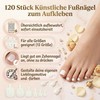 Pack of 120 Glue-On Artificial Toenails - White Square Natural