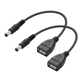 PNGKNYOCN DC 5.5 x 2.1mm Male to USB Female Converter Cable for Conversion Various DC and USB (2-Pack