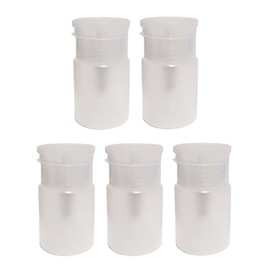Plastic Pump Dispenser with Anti-Push Cap 60ml for Nail Remover Alcohol and More (5 White)