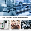 TA-VIGOR 4Pcs M6 x 160mm Fully Threaded Rod, 304 Stainless