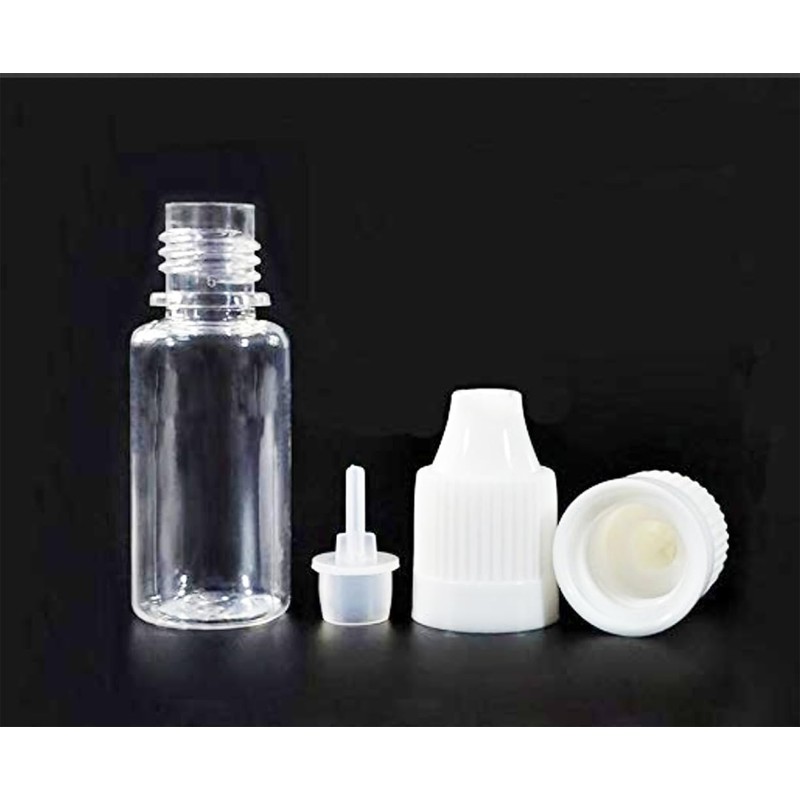 OHEETU 10Pcs 10ML Transparent Empty Squeezable Dropper Bottles Refillable Eye