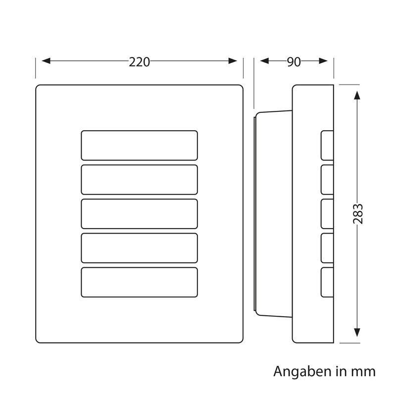 ledscom.de Wandleuchte ZYNO für außen, IP44, Edelstahl, anthrazit matt, eckig,