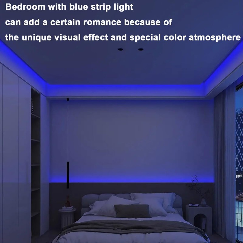 TOPAI 12V Thin 3mm Blue COB LED Strip Light Narrow
