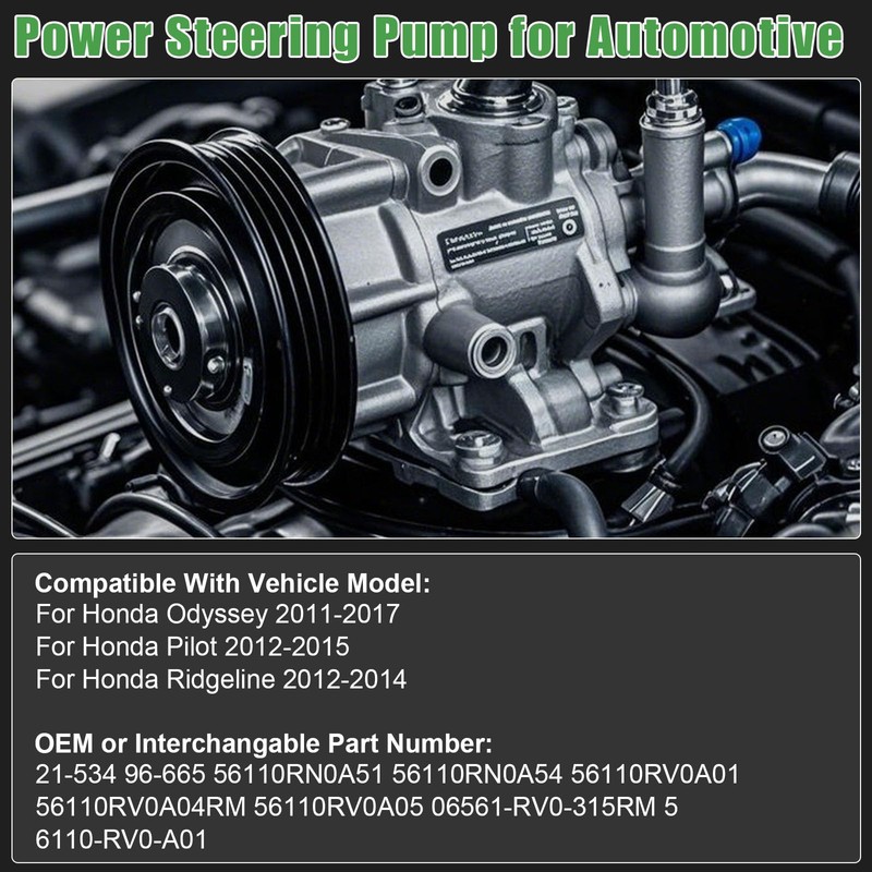 Power Steering Pump for Honda Odyssey 2011-2017 & for Pilot