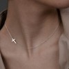 Mauzew White Gold Cross Pendant Necklaces for Women Simple Tiny