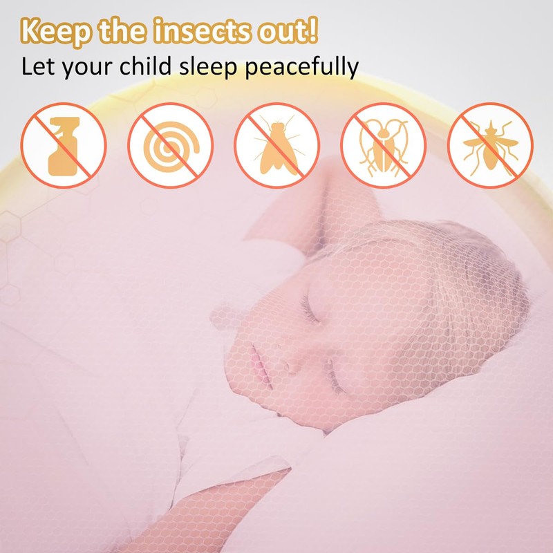 FFTANXS Mosquito Net Canopy, Pink, Size W 413.4" x L