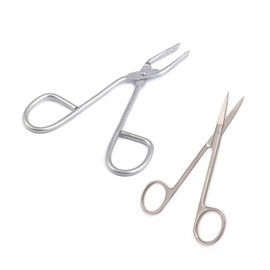 G.S STAINLESS STEEL EYEBROW TWEEZER FACIAL HAIR SCISSOR 2PCS BEST QUALITY