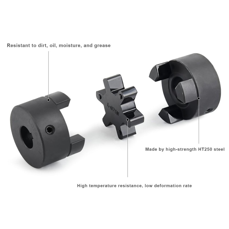 5/8" to 3/4" L075 Flexible 3-Piece L-Jaw Coupling Coupler Set