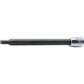 Koken 2010M.100-6 1/4 (6.35 mm) SQ. Hex Bit Socket, Total Length: 3.9 inches (100 mm), 0.2 inches (6 mm)