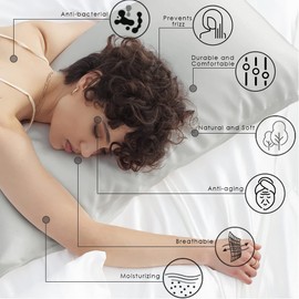 PROMEED Grade 6A+ 25 Momme Silk Pillowcase Standard Size, 100% Mulberry Silk Bed Pillow Covers for Hair and Skin, Acne Free (Standard 20"x26", Light Grey)