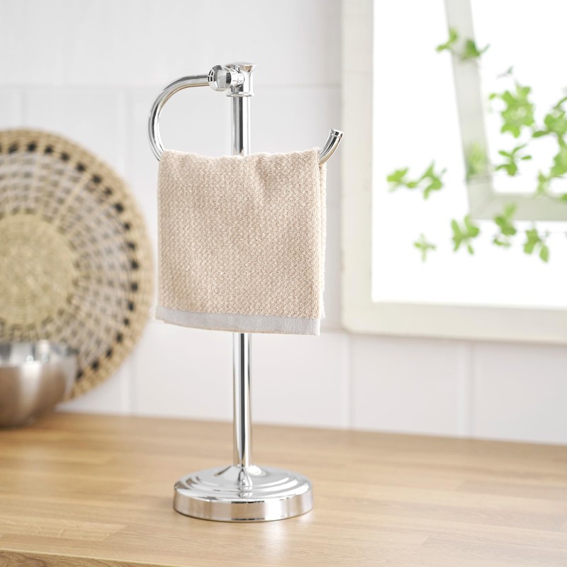 BESy 17 Inch Polished Chrome Stand Towel Bar Hanger Hand